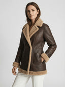 Evelyn | Elegant Vintage Faux Sheepskin Coat Women - Credo Nera