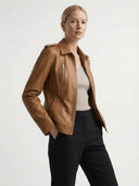 Mia | Elegant Vintage Faux Leather Jacket for Women - Credo Nera