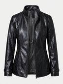 Sophie | Chic Vintage Faux Leather Jacket for Women - Credo Nera