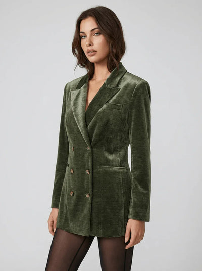 Liam | Stylish Elegant Regular Fit Velvet Blazer - Credo Nera
