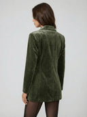 Liam | Stylish Elegant Regular Fit Velvet Blazer - Credo Nera