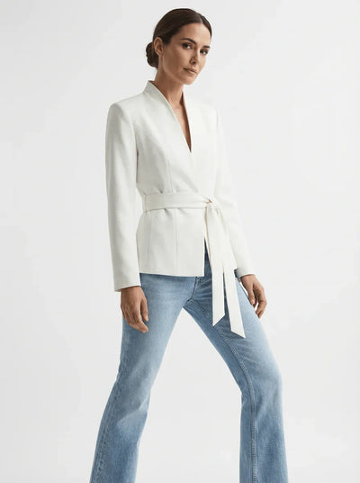 Mason | Elegant Belted Long Sleeve Blazer - Credo Nera