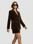 Olivia | Chic Velvet Blazer with Shawl Collar - Credo Nera