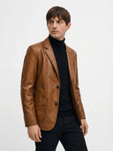 Edwin | Stylish Lightweight Leather Bomber Jacket for Autumn - Credo Nera