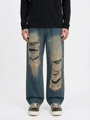 Atlas | Distressed Wide Leg Denim Jeans for Trendy Style - Credo Nera