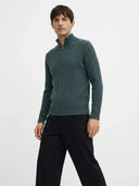 Cole | Soft Ribbed Men's Half Zip Jumper for Stylish Comfort - Credo Nera