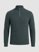 Cole | Soft Ribbed Men's Half Zip Jumper for Stylish Comfort - Credo Nera