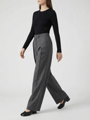 Elena | High Waist Classic Straight Pants - Credo Nera