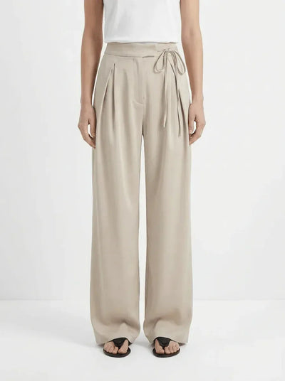 Alice | Palazzo Tied Wide Leg Dress Pants - Credo Nera