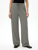 Sia | Striped Trousers with Stretch Waistband - Credo Nera