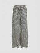 Sia | Striped Trousers with Stretch Waistband - Credo Nera