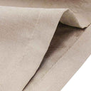 Beige fabric close-up showing stitching and folded texture.